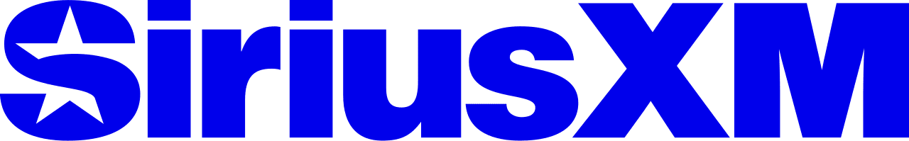 SiriusXM logo with blue text and a star inside the letter S
