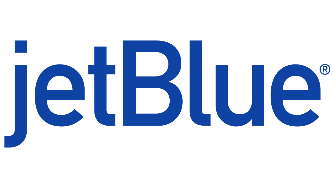 jetBlue logo in blue text on a white background