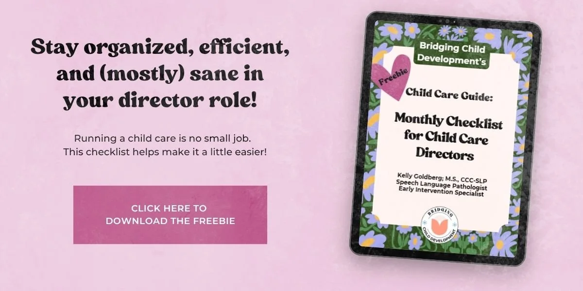 free checklist for child care directors