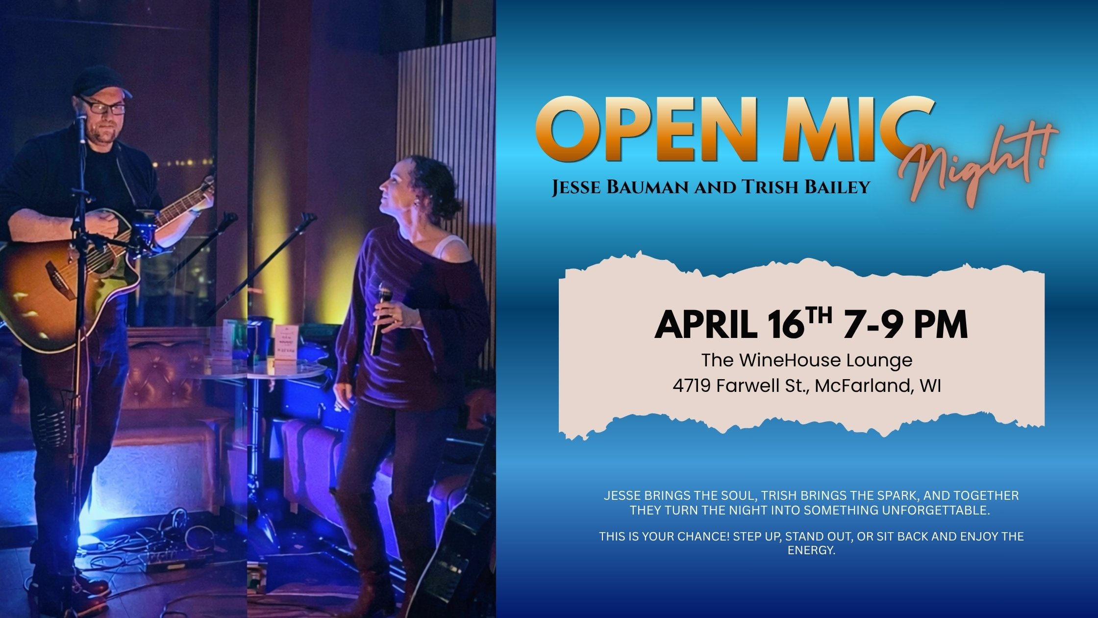 Open Mic Night with Jesse Bauman & Trish Bailey