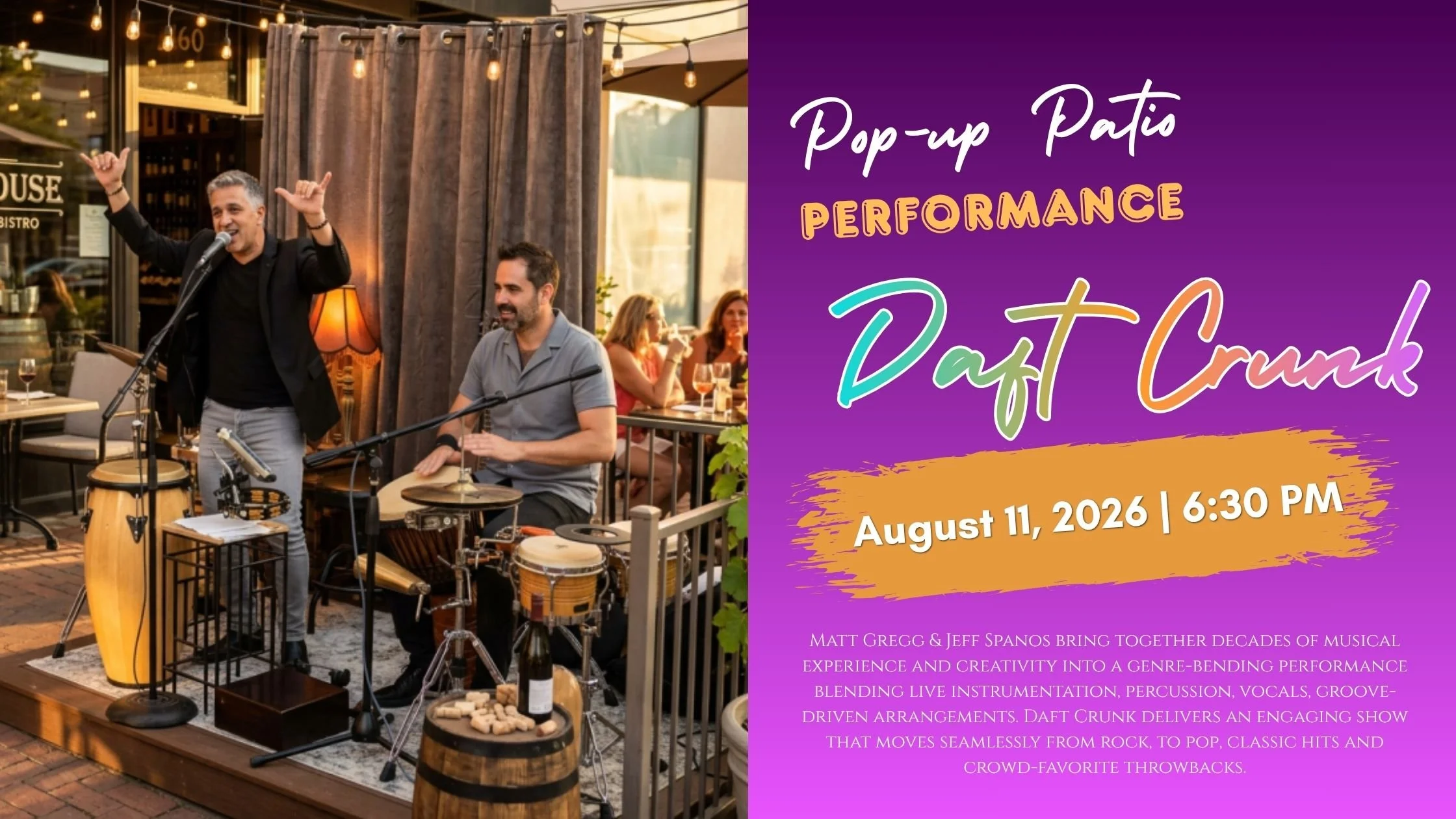 Pop-Up Patio Performance by Daft Crunk