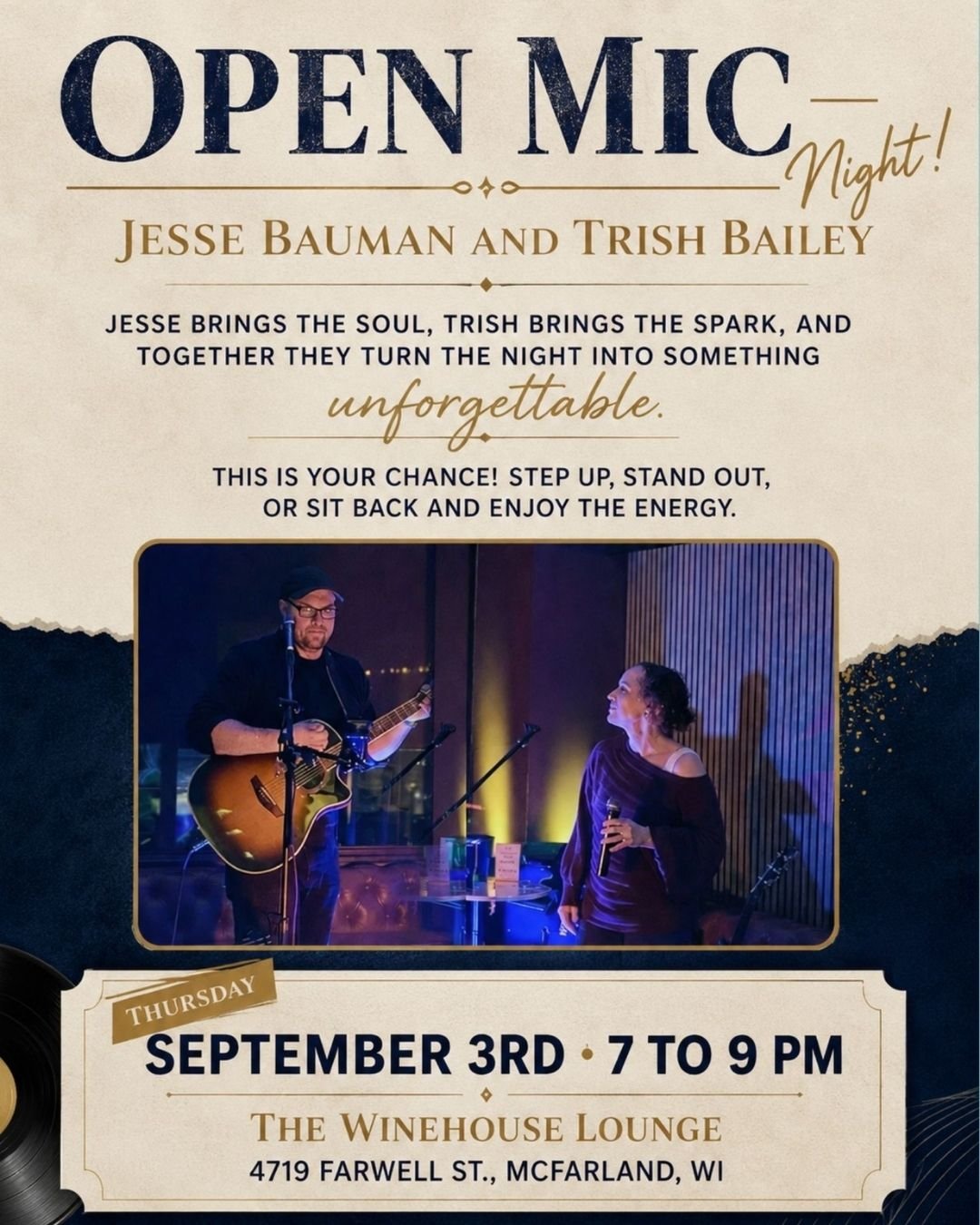 Open Mic Night with Jesse Bauman and Trish Bailey