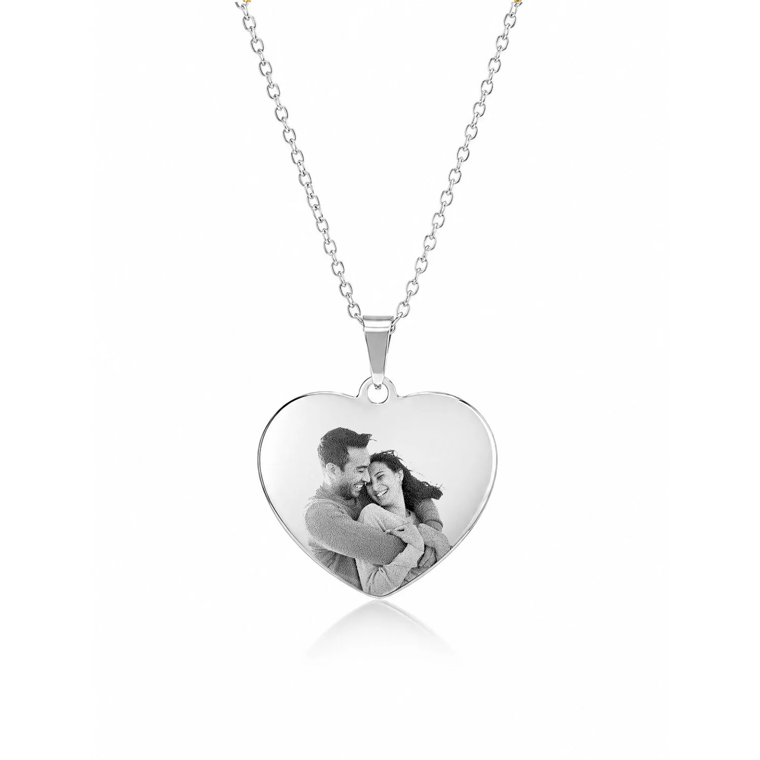 Silver Heart Photo Necklace