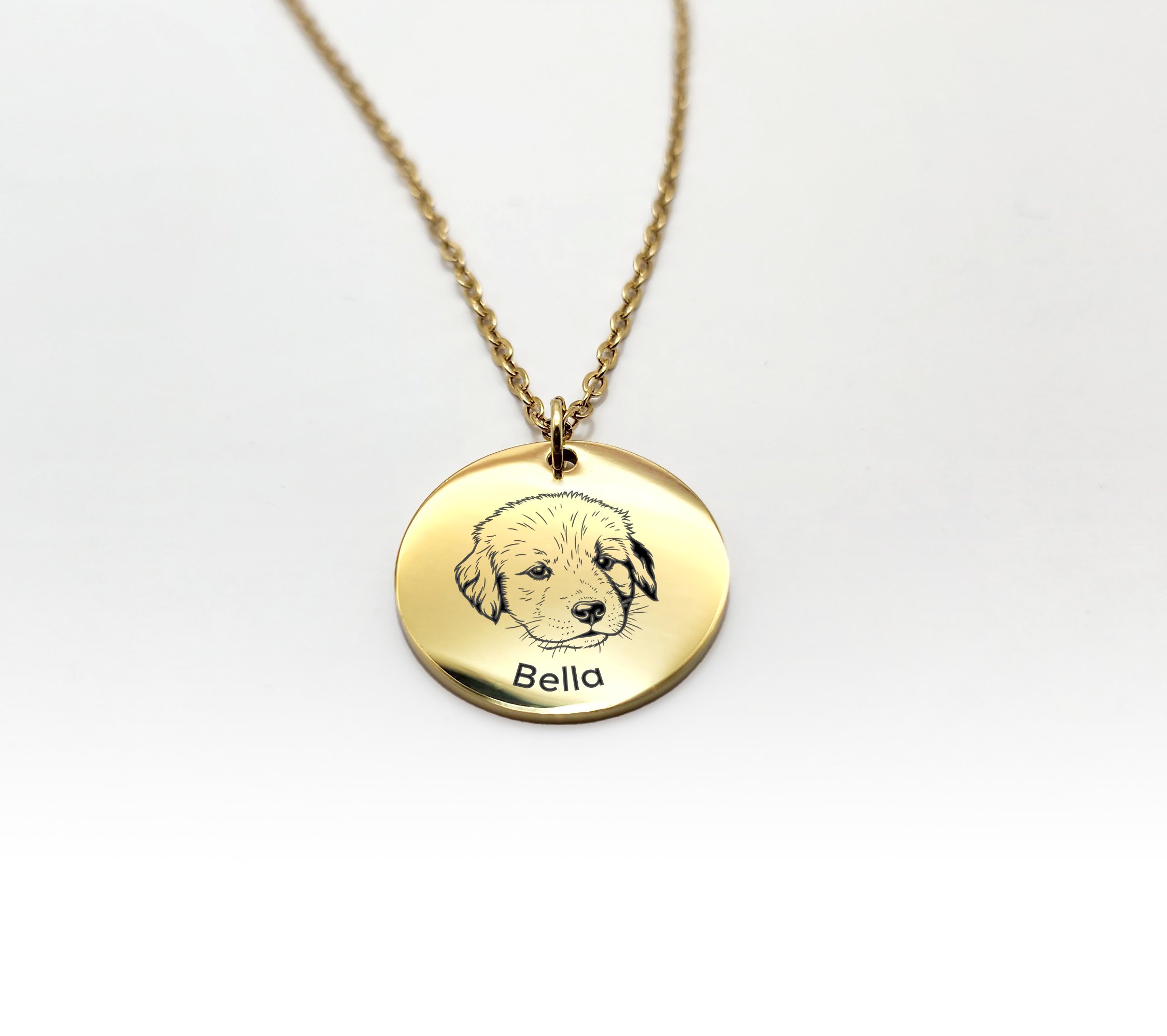 engraved pet portrait necklace personalised dog face necklace