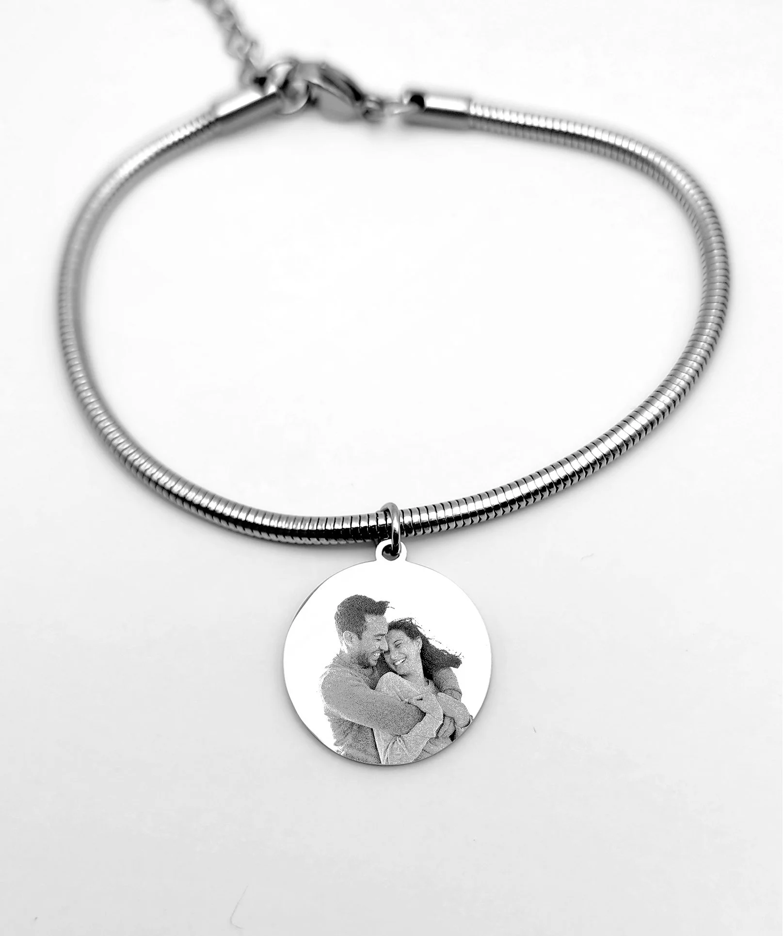 Silver Round Rope Photo Bracelet