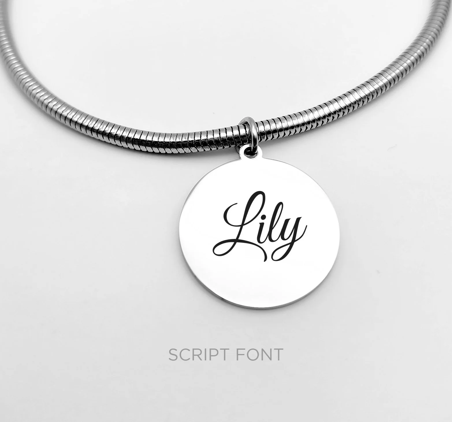 Silver Round Engraved Rope Bracelet