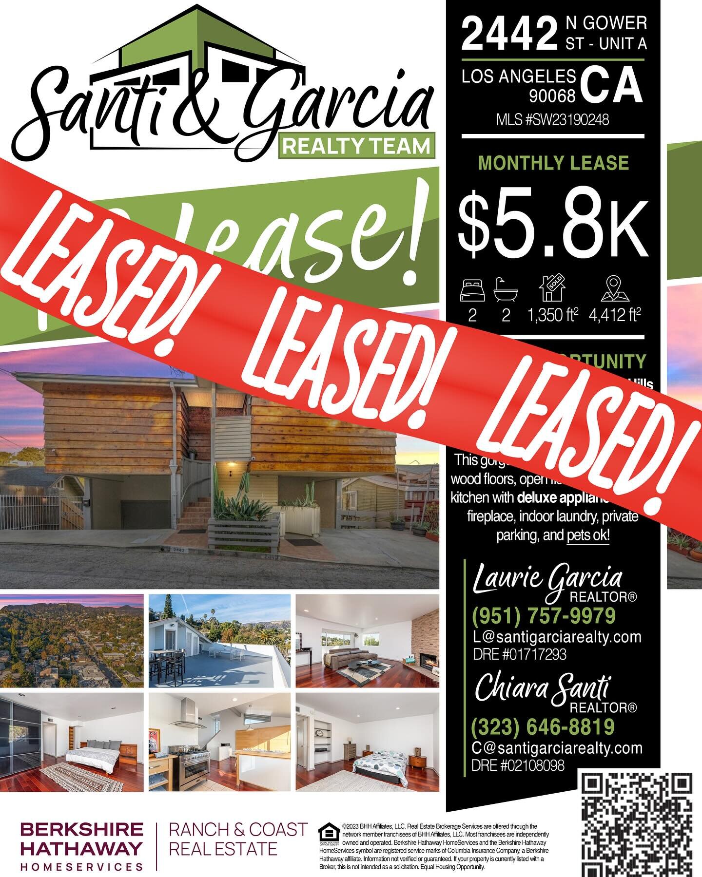 ✍️JUST LEASED‼️

📍2442 N Gower St. Unit A, Los Angeles, CA 90068

👉More info at santigarciarealty.com

#SantiGarciaRealty #realestate #realtor #realty #carealestategroup #commercialrealestate #residentialrealestate