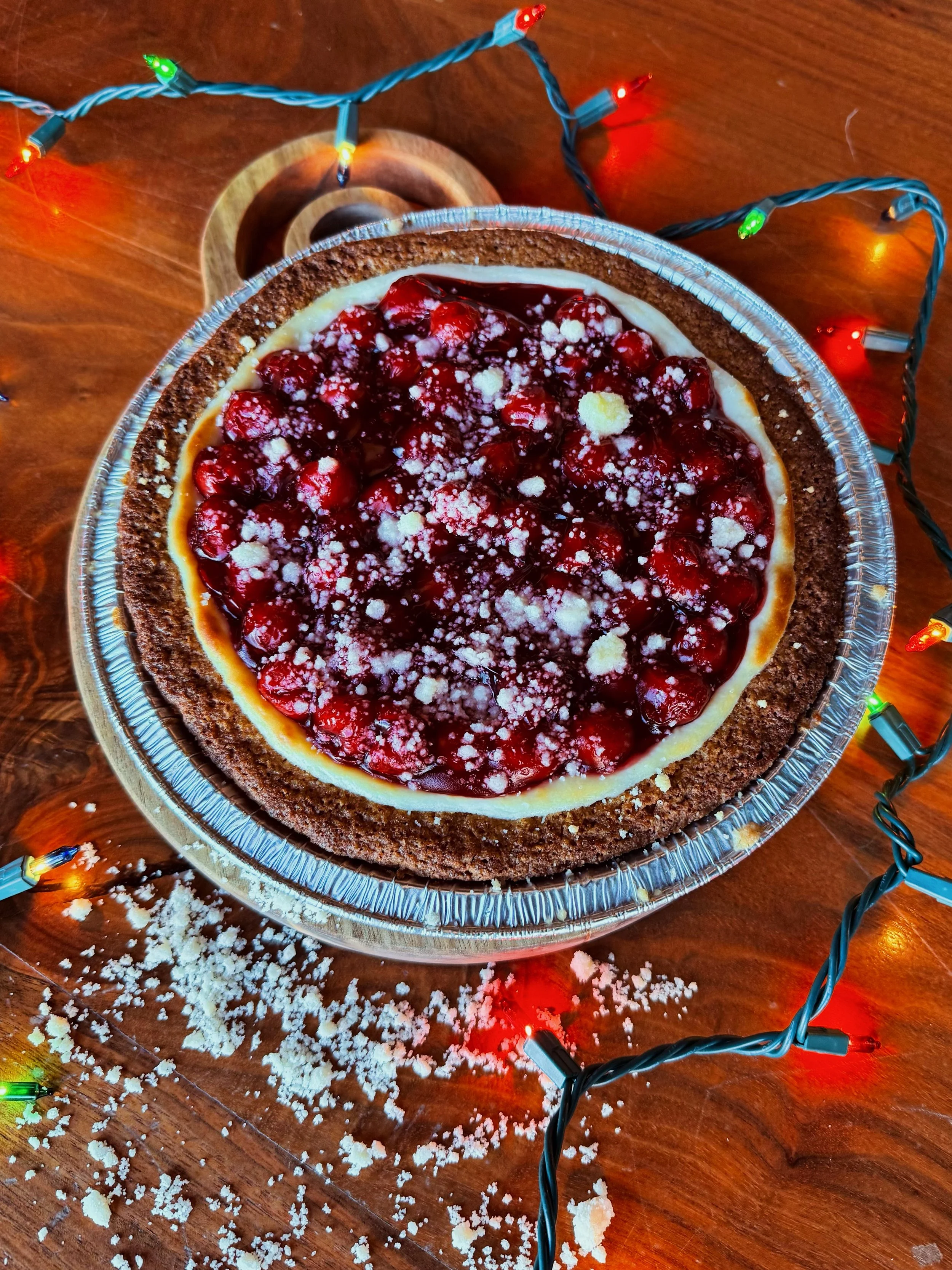 Cherry Snickerdoodle Cheesecake Pie