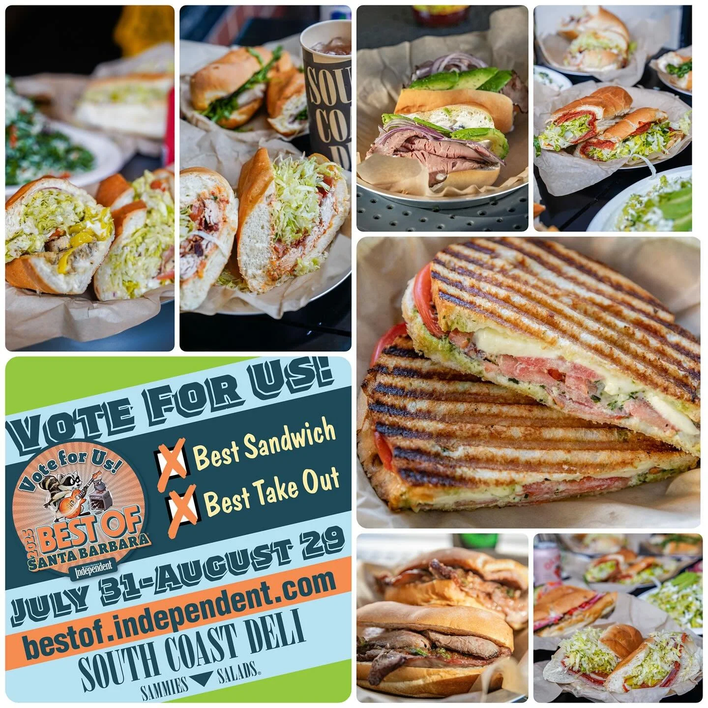PSA: LAST DAY to vote for best sandwich and best takeout in SB! Thank you for your continued support, we love this community ❤️ vote with link in bio! @sbindependent 

#bestofsantabarbara