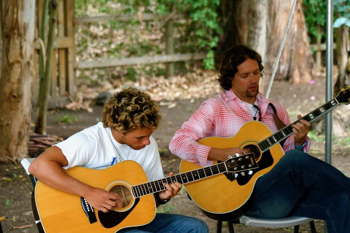 Tony and Cheyne preparing for worship in 2009.  Join us tomorrow at 10:00am as Tony leads us in worship and Cheyne gives the sermon.