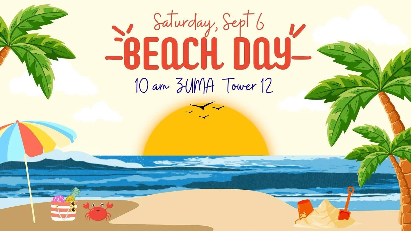 Join us for some fun in the sun at Zuma on Saturday. Look for the blue pop ups by tower 12!