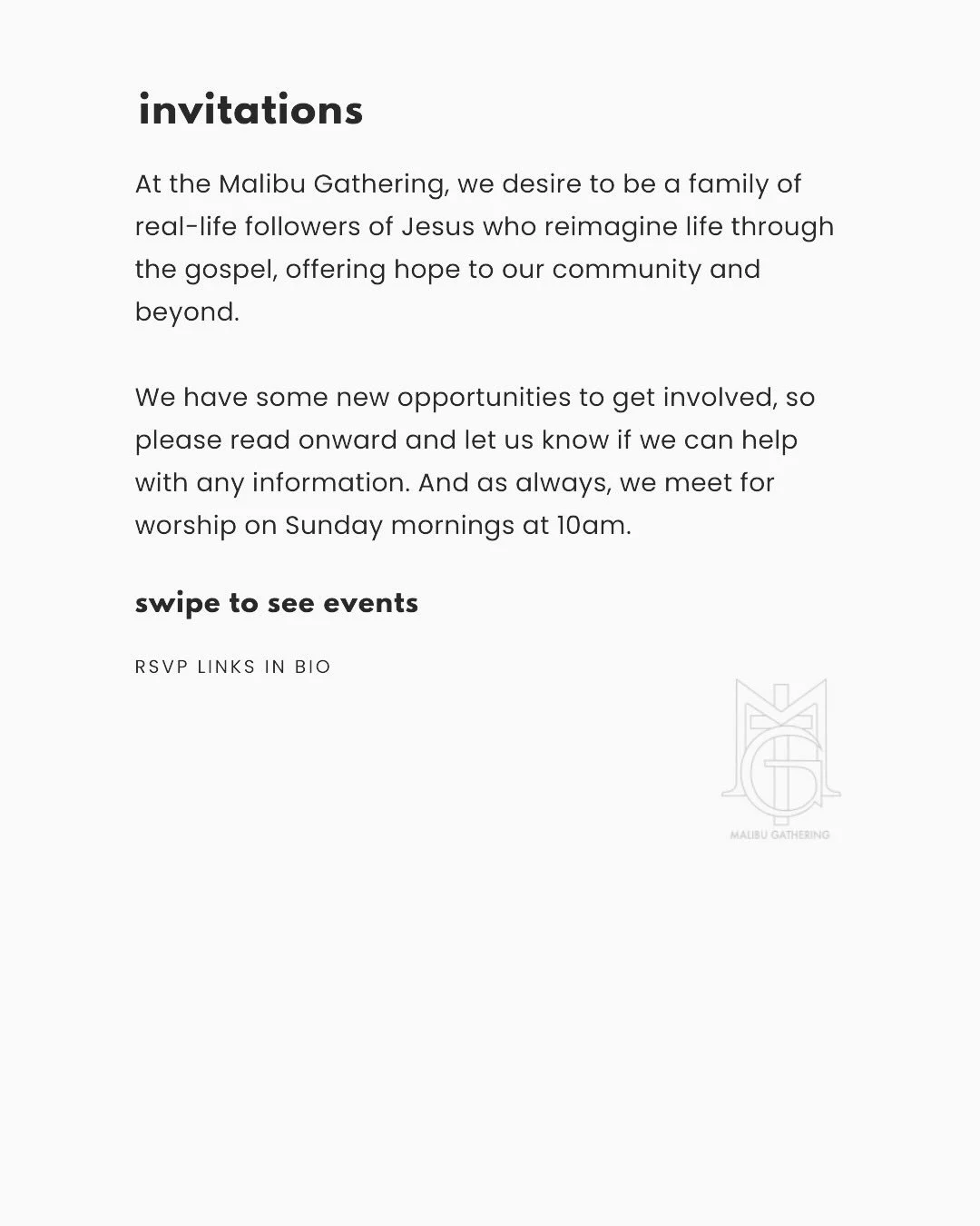 There is lots of life happening at the Malibu Gathering and we would love to have you join us! Here are some new registrations available on our website, or at the links in bio.

#malibu
#malibuchurch