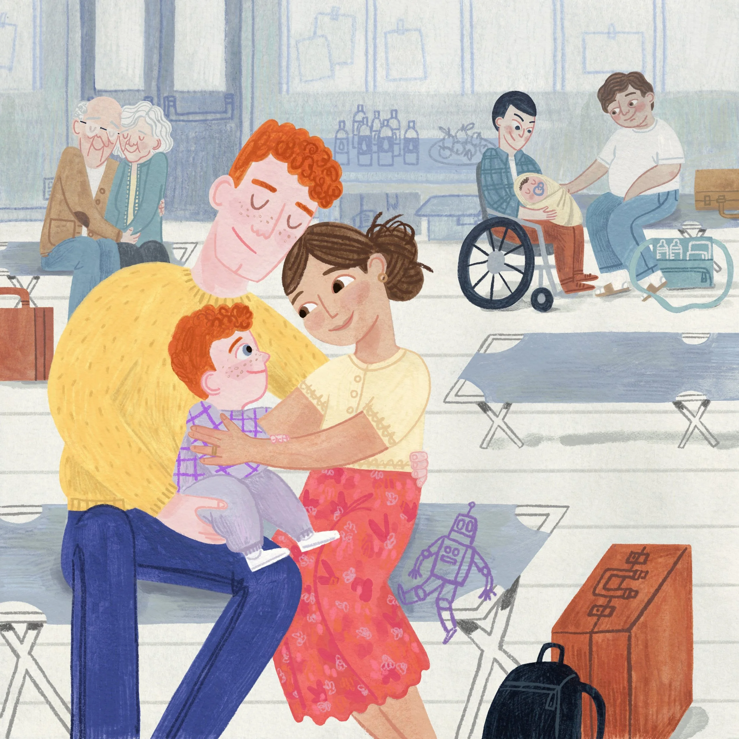 Children's book illustration, family, love, illustrator