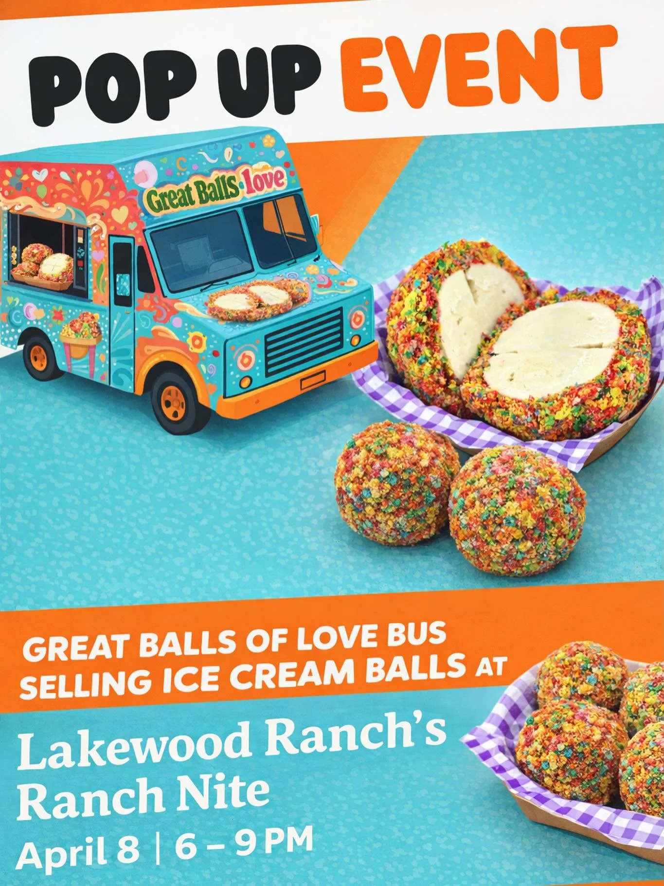 🍦✨ Pop-up alert! We are rolling into @lakewoodranchfla Ranch Nite on April 8 from 6&ndash;9 PM! Come grab our famous ice cream balls ☄️they&rsquo;re so good, you&rsquo;ll be spherical with joy😄
📍Waterside Place

@watersideplacelwr 

#GreatBallsOfL