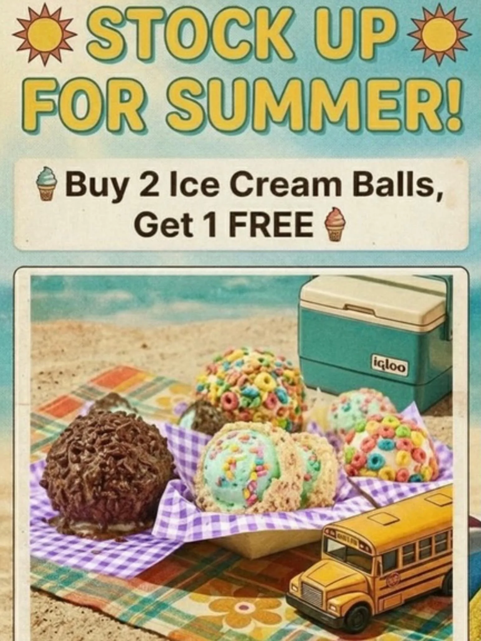 ST PETE FIRST FRIDAYS GET YOUR ICE CREAM 🍦 

☀️🍦 STOCK UP FOR SUMMER! 🍦☀️

Buy 2 Ice Cream Balls, Get 1 FREE

Fill your freezer with happiness. 😋

📍Available this week at all locations while supplies last! 💛🍦