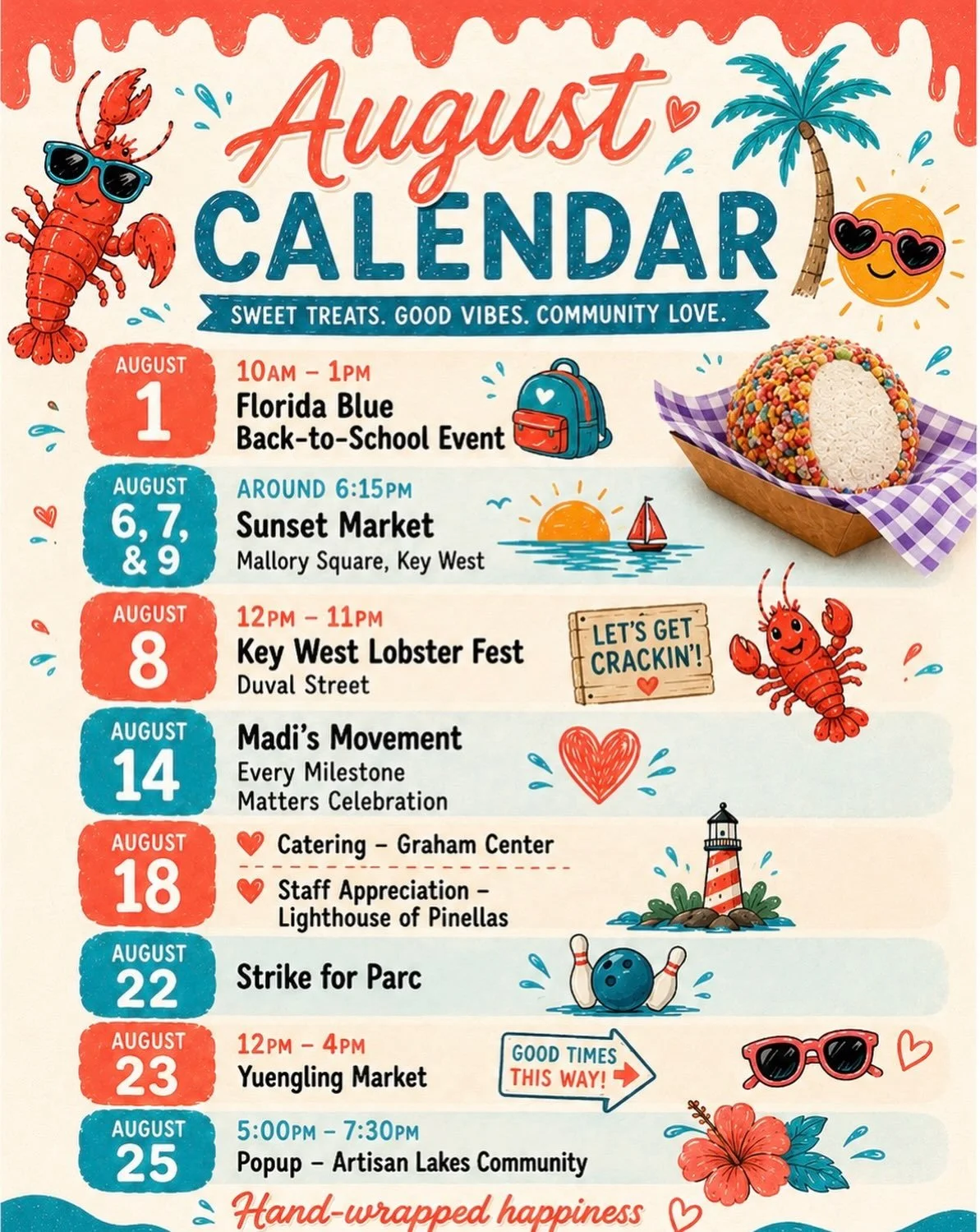 ☀️🍦 We're squeezing every last drop out of summer... and we couldn't be more excited!

This month we're bringing our Balls all the way down to Key West for Sunset Market and Key West Lobster Fest! 🦞🌴

To celebrate, we'll be serving two island-insp