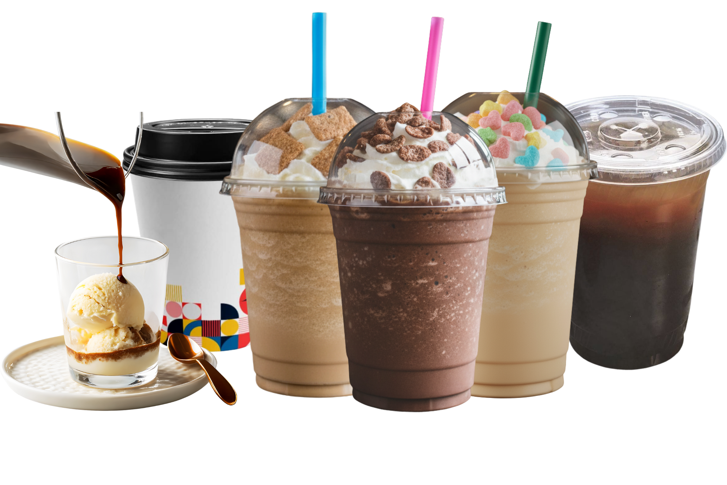 Specialty frozen drinks, milkshakes, cold brew, coffee and affogato from the Great Balls of Love dessert truck.