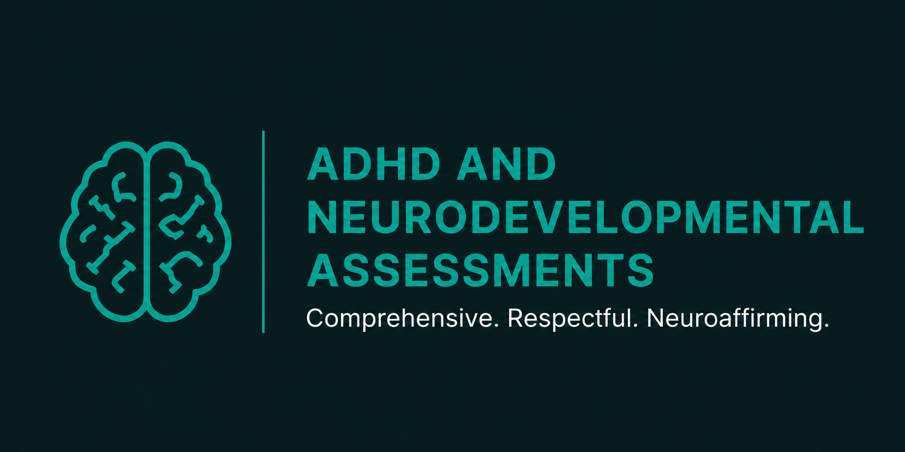 ADHD and neurodevelopmental assessments graphic for Wright Mind Wellbeing in New Zealand featuring a brain icon and neuroaffirming assessment services for ADHD, autism and neurodivergent individuals.