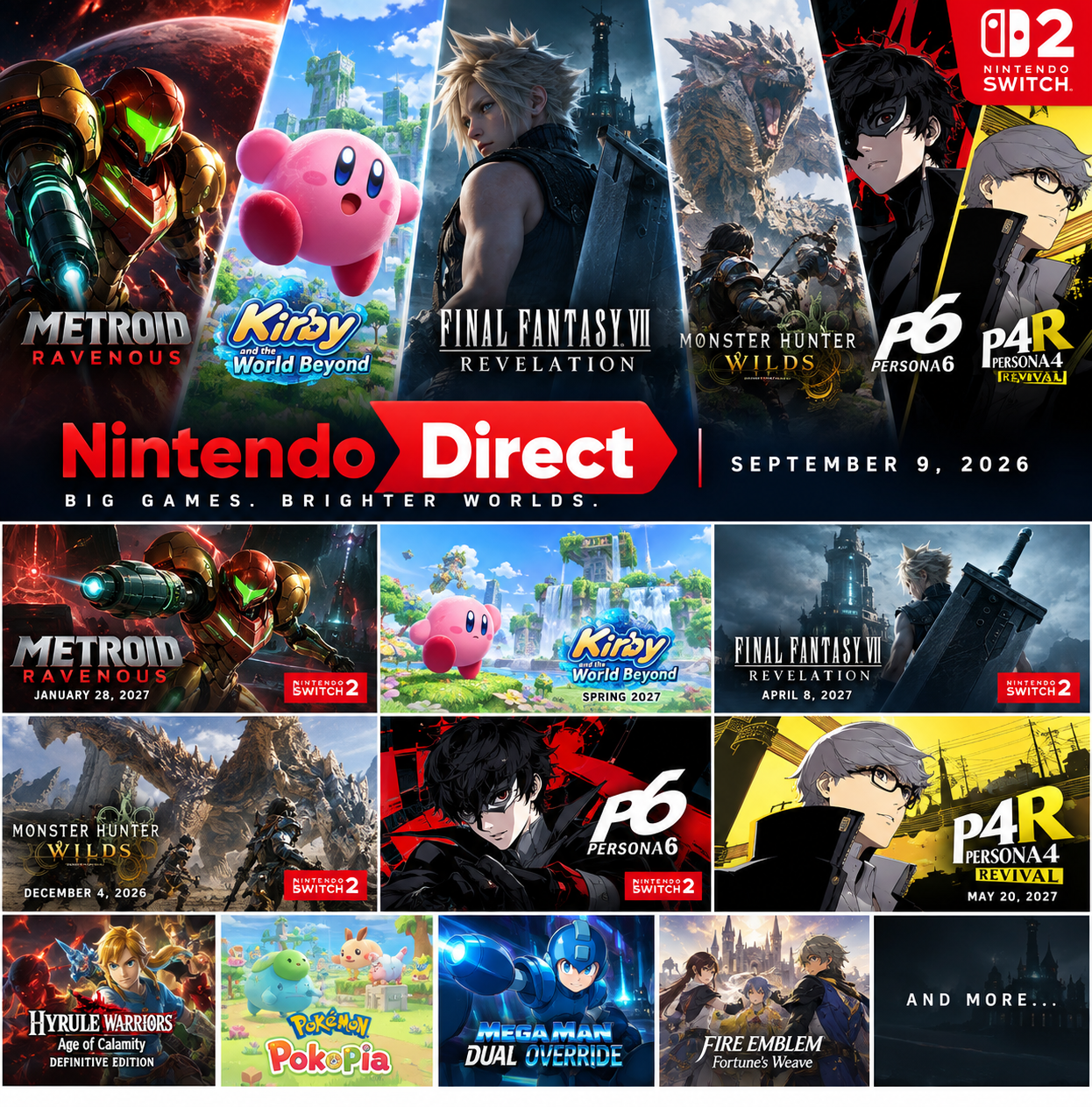 NINTENDO DIRECT REVELA METROID RAVENOUS, KIRBY, FINAL FANTASY VII Y MÁS GRANDES ANUNCIOS

