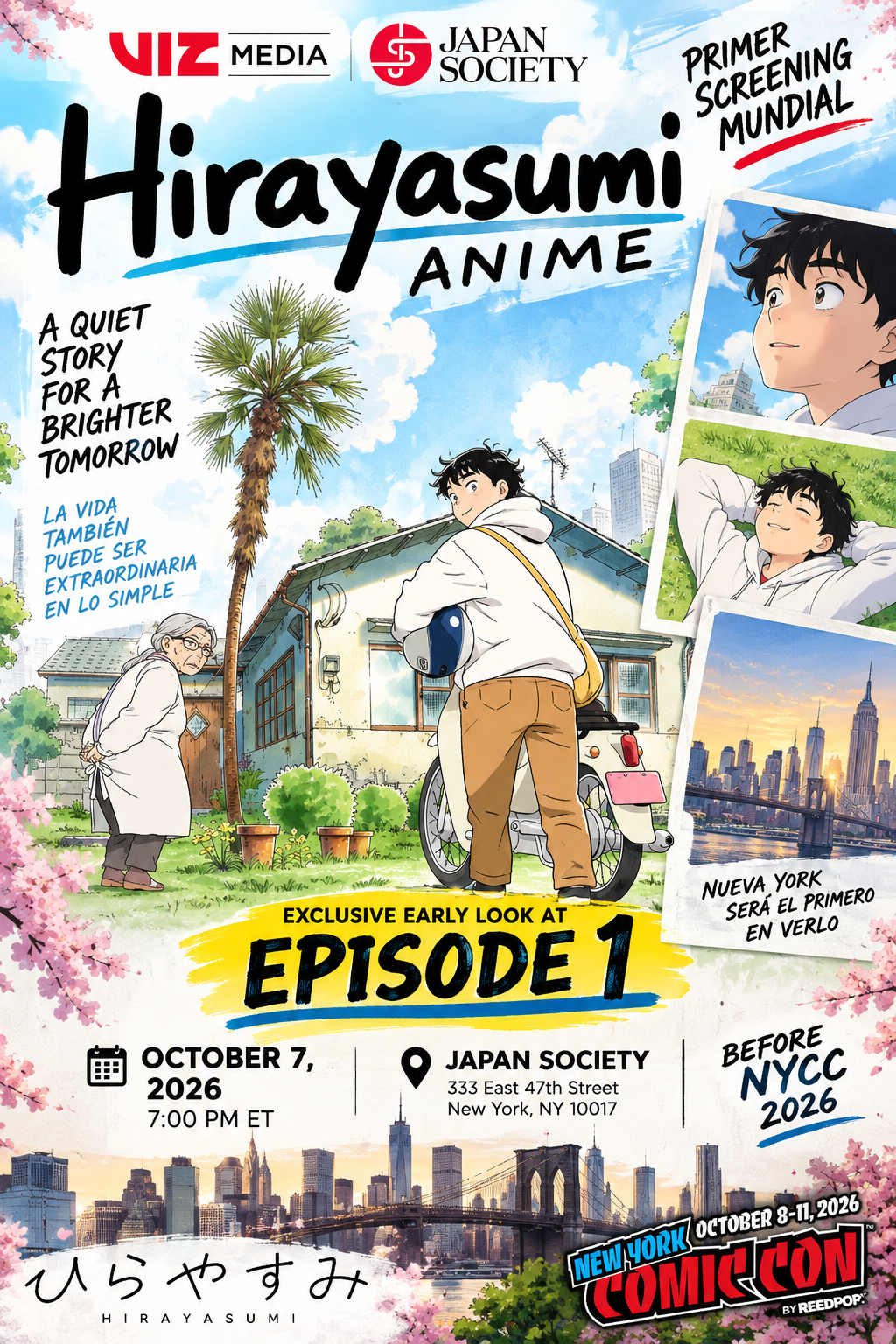 VIZ Media announces a special screening of Hirayasumi Episode 1 ahead of its 2027 anime launch.
