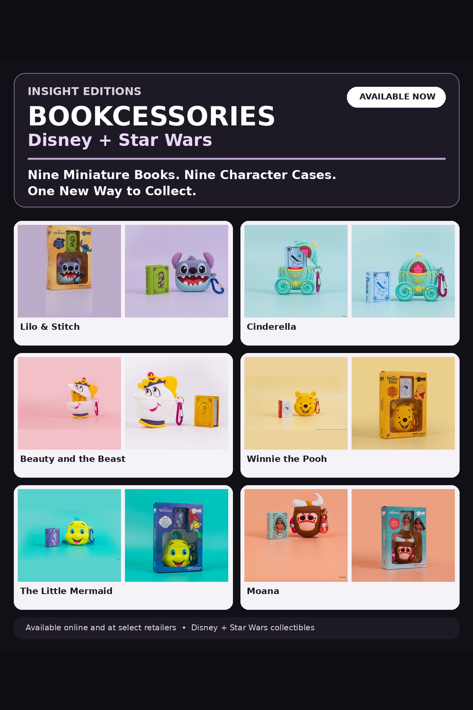Insight Editions lanza Bookcessories, una nueva colección de mini libros de Disney y Star Wars