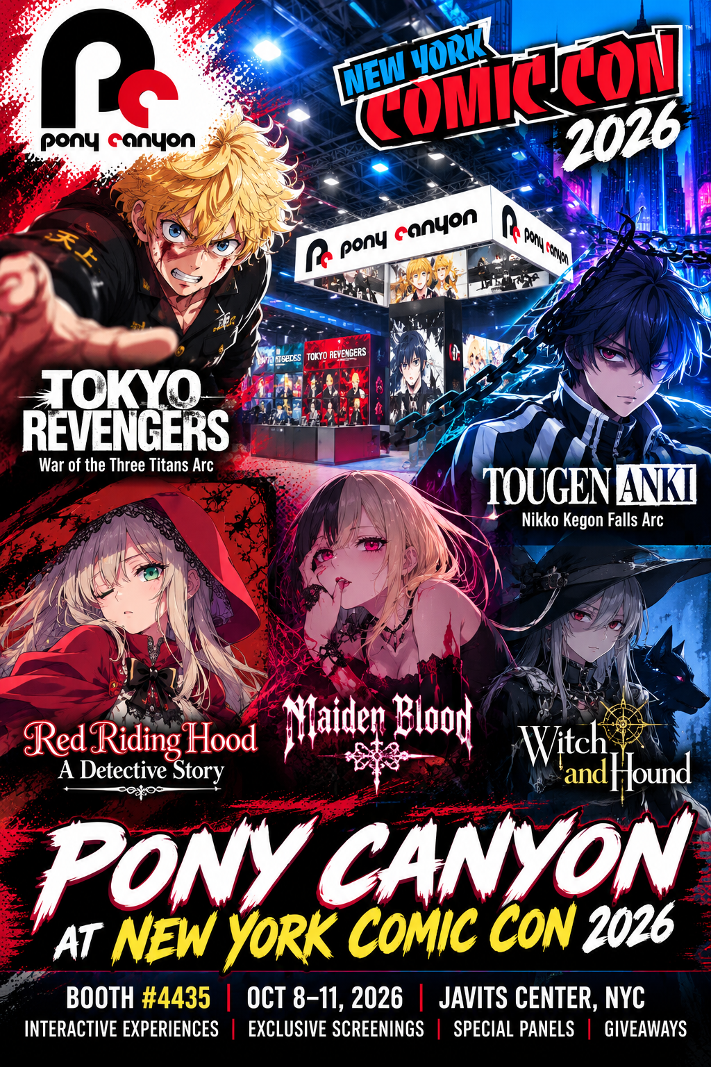 PONY CANYON Regresa a New York Comic Con 2026 con Tokyo Revengers, TOUGEN ANKI y Más