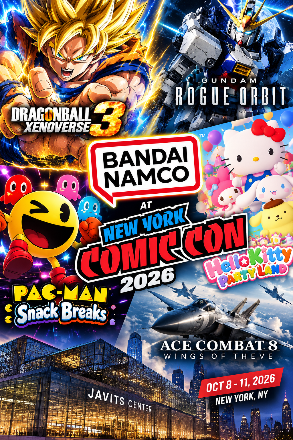 Bandai Namco Llevará Dragon Ball Xenoverse 3, Gundam Rogue Orbit, PAC-MAN y Más a NYCC 2026