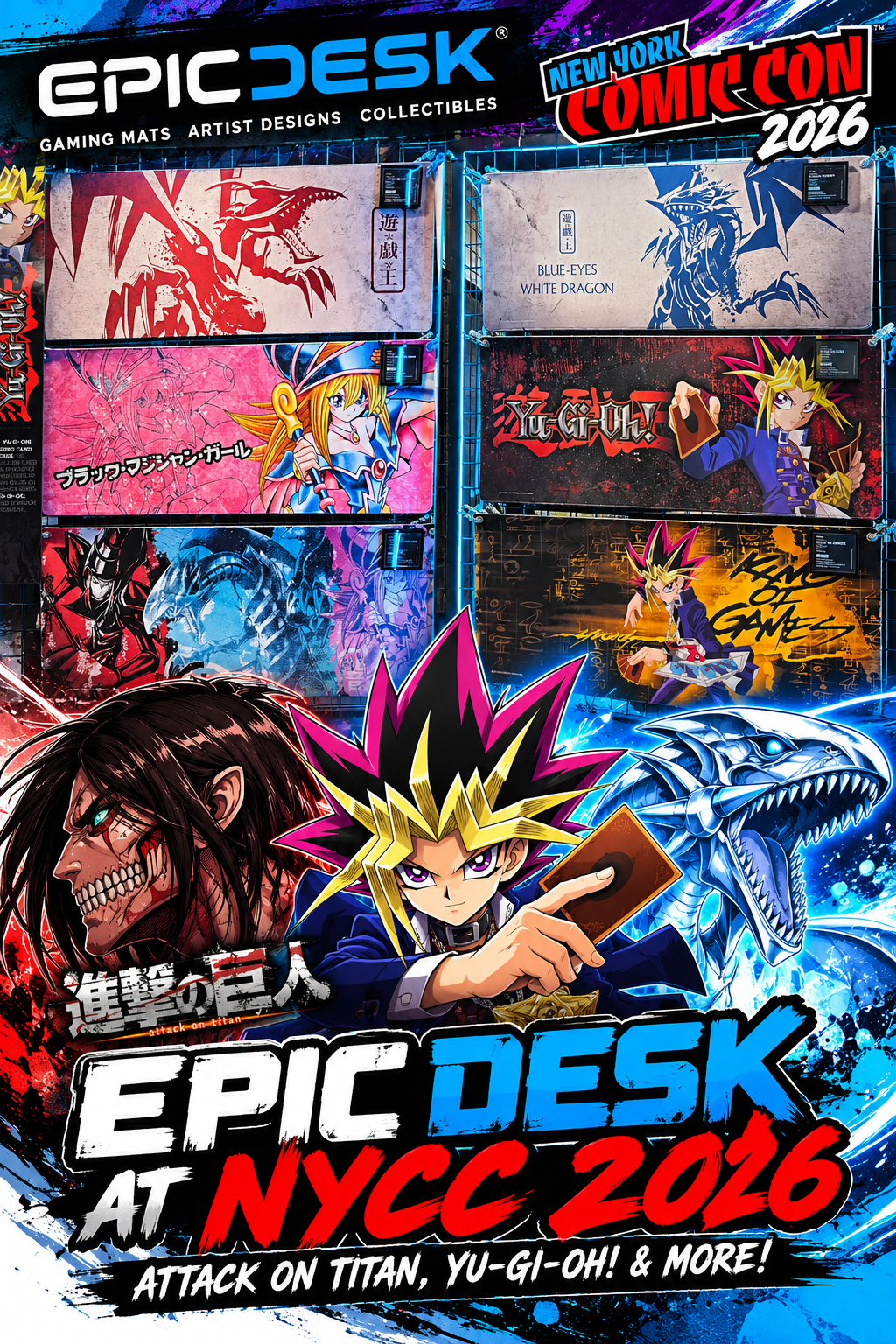 Epic Desk at NYCC 2026: Attack on Titan, Yu-Gi-Oh!, Sleep Token &amp; More