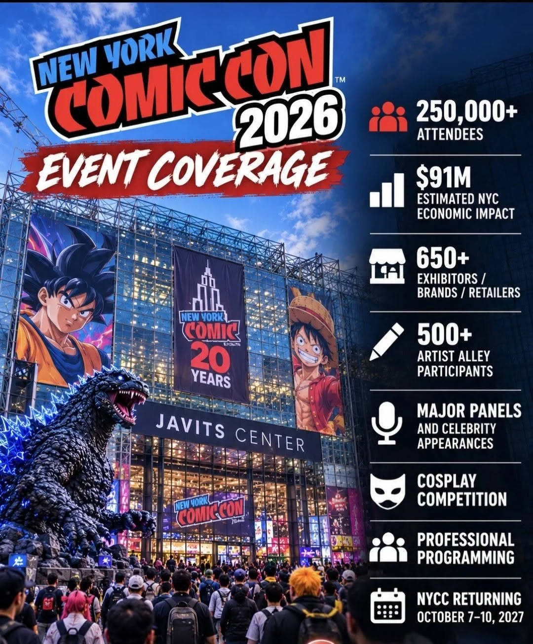 New York Comic Con 2026 Welcomes More Than 250,000 Fans for 20th Anniversary