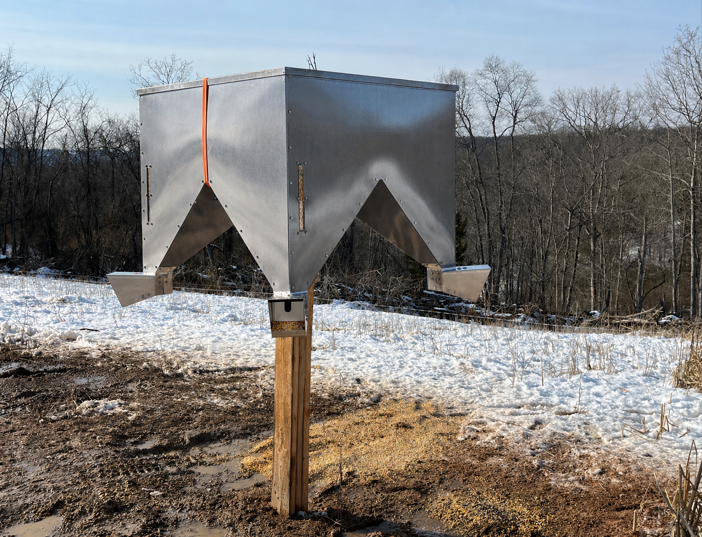 Aluminum Feeder In Winter
