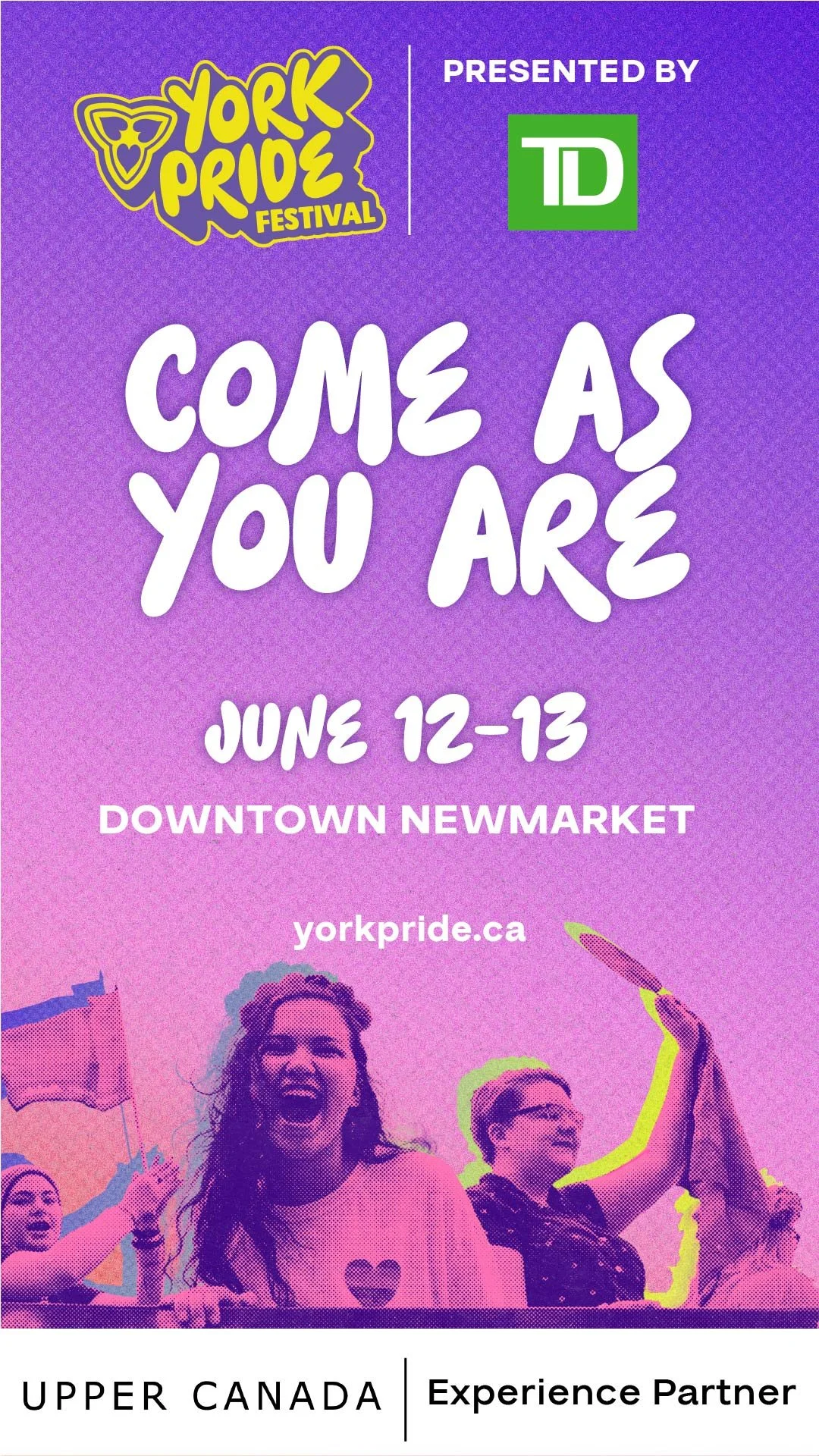 York Pride ad for Cineplex vertical Kiosk