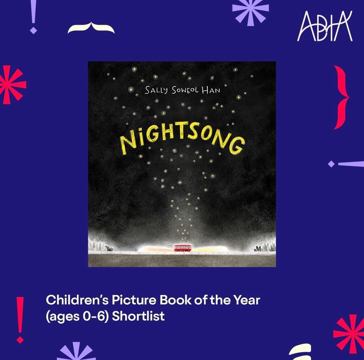 What a surprise! So pleased to know that NIGHTSONG made into the shortlist #ABIA2024 with incredible company! Thank you🥳💛

@abia_awards #australianbookindustryawards
@uqpbooks
@clair_hume 
@annabelbarkeragency 

#nightsong #picturebook #abia2024 #s
