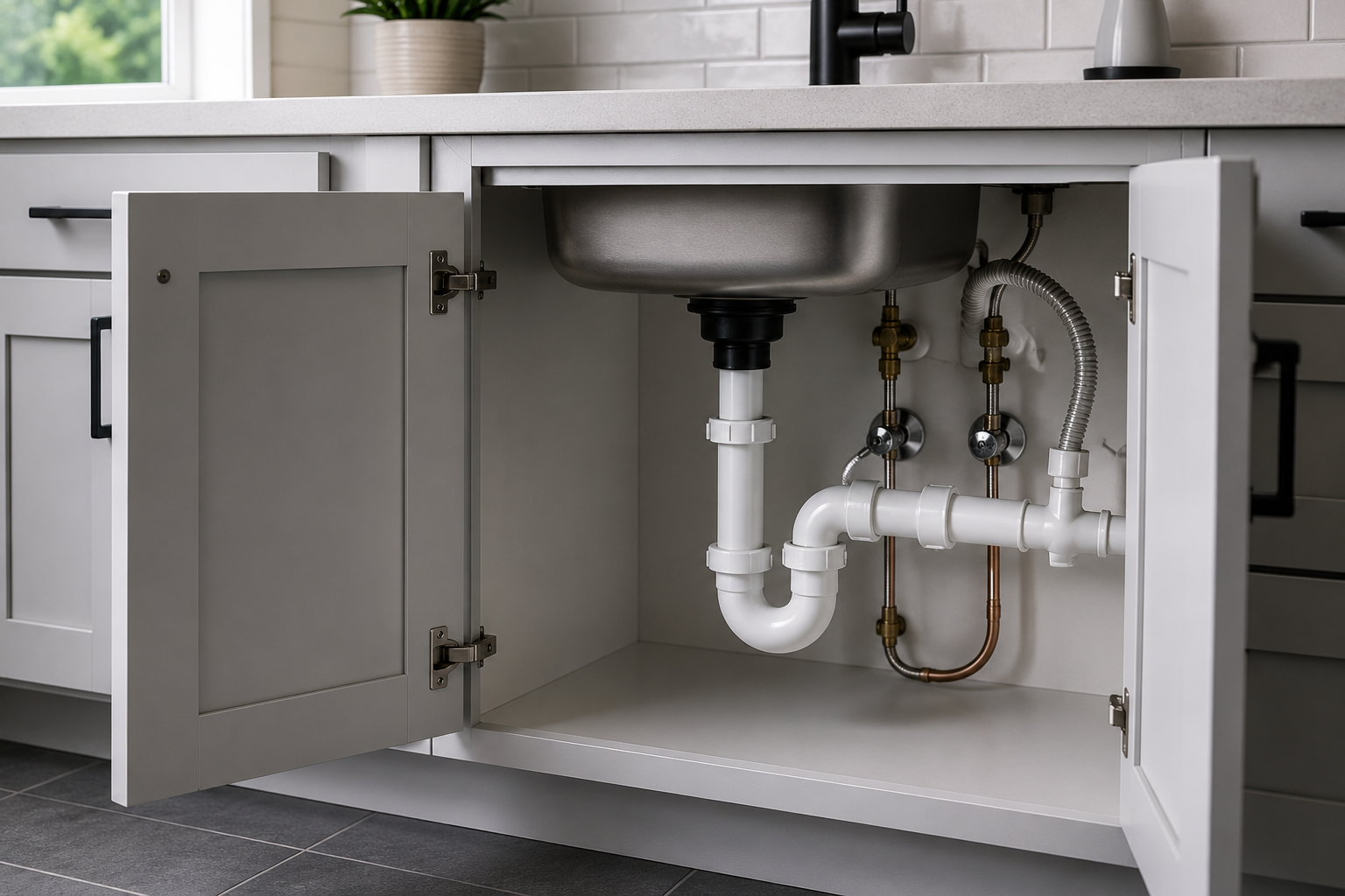 Licensed plumber repairing commercial plumbing systems