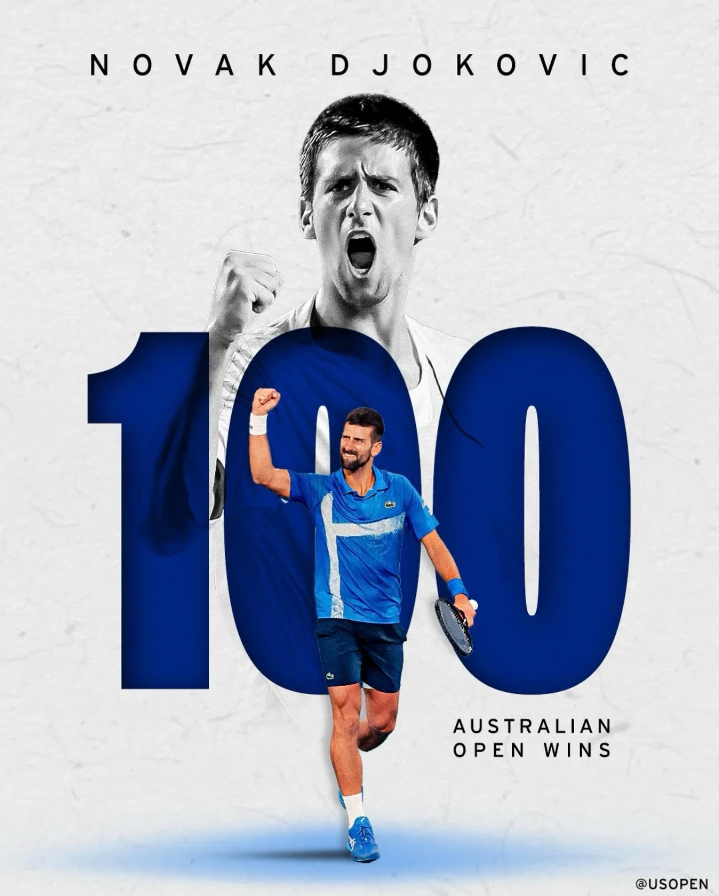 Congrats to @djokernole for 100 wins in the @australianopen 🎾