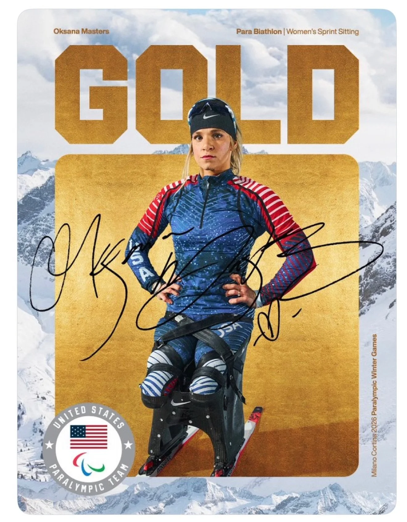 Congrats to @oksanamasters for claims GOLD in the women&rsquo;s sprint sitting at the @nbcolympics 🥇