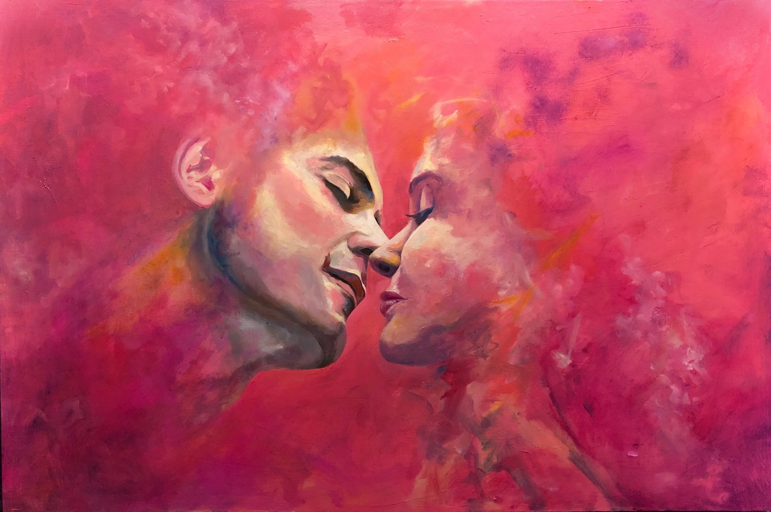 Claire De Lune - 34x23 inches, Oil & Acrylic