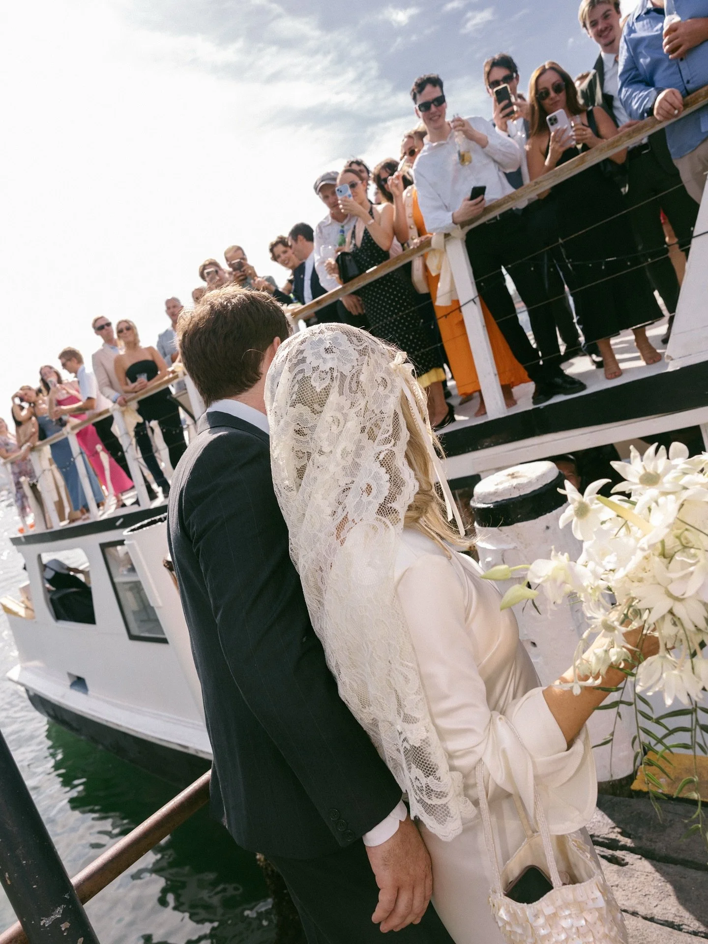 Would you have your wedding reception on a ferry?! We&rsquo;re still obsessing over B + T&rsquo;s photos from their amazing Sydney wedding 🧡 

📸 Captured by Catherine 

#sydneyweddings #sydneyferries #sydneyweddingphotographer #sydneybride