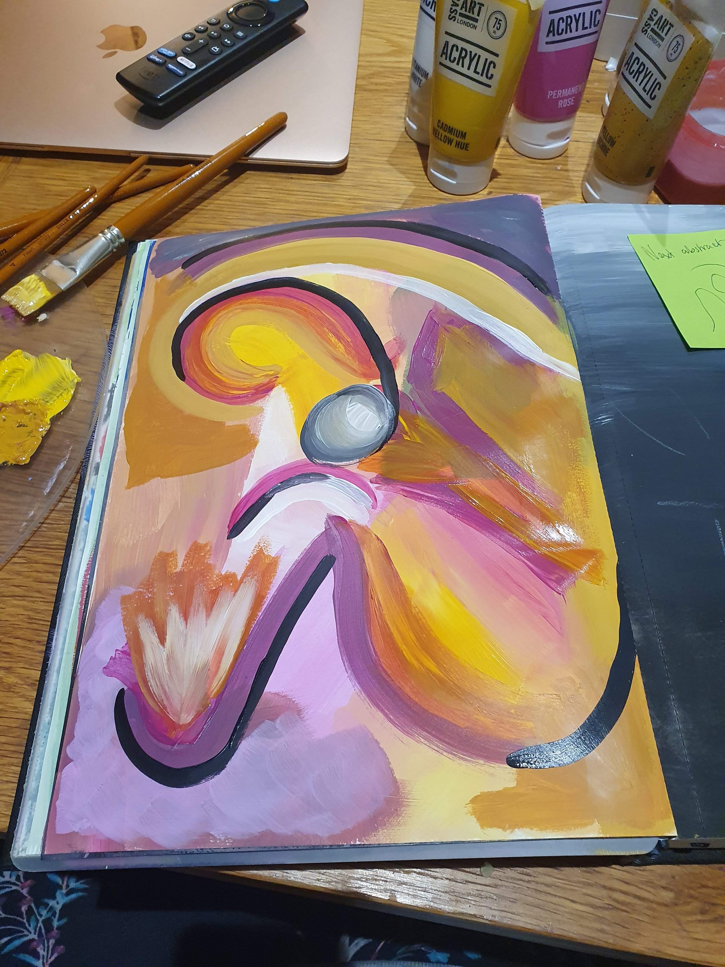 Sketchbook Study; Acrylic & Oil Pastel - Abstract