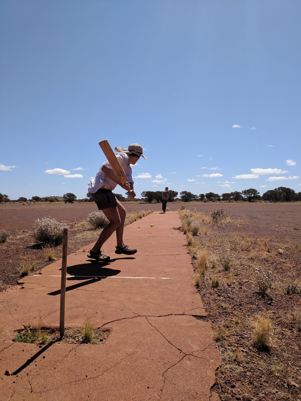  impromptu cricket match at abandoned Lancefield mine 