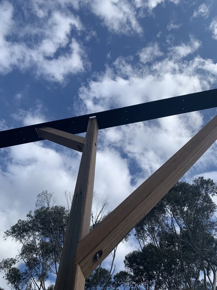  We used flat steel under our ridge beams to give us a crispy edge down our hallway. 