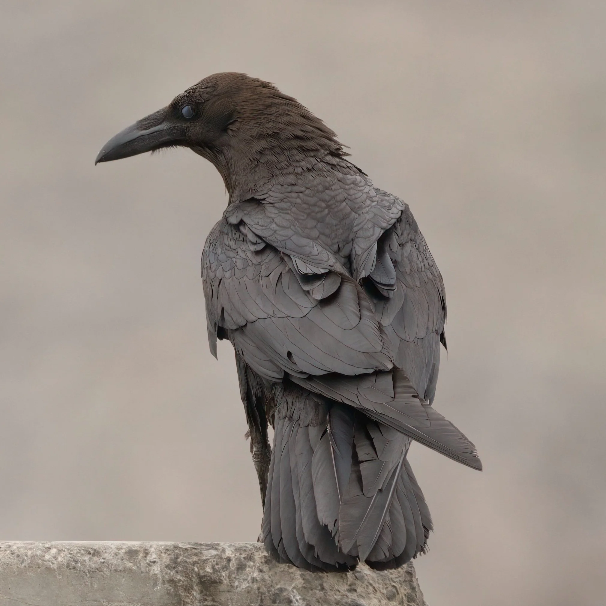 Brown-necked Raven (Corvus ruficollis)
