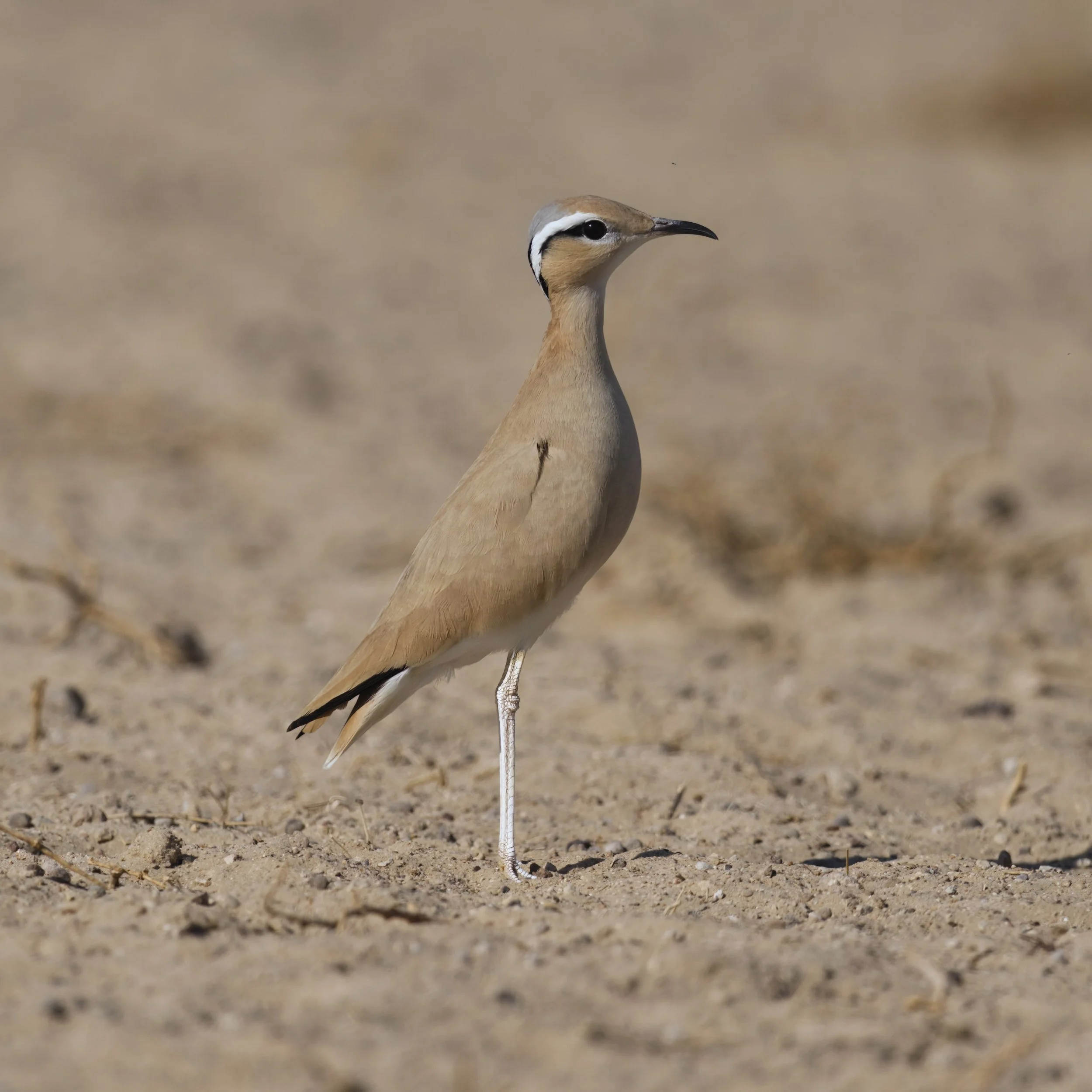 Cream-coloured Courser standing on desert ground, showing elegant posture and soft sandy plumage, wildlife canvas print