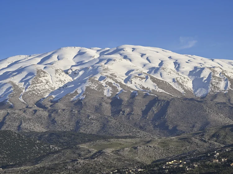 Snow-covered mountains in Lebanon