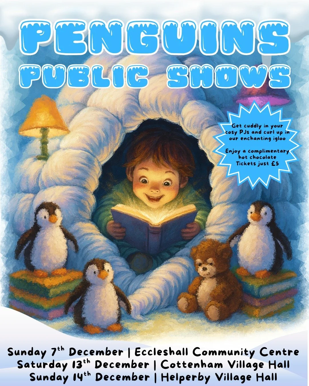 🐧❄️ PENGUINS IS COMING TO A TOWN NEAR YOU! ❄️🐧

We&rsquo;re so excited to announce three special public performances of Penguins this December &mdash; and you&rsquo;re invited to step inside our magical inflatable igloo for a winter adventure like 