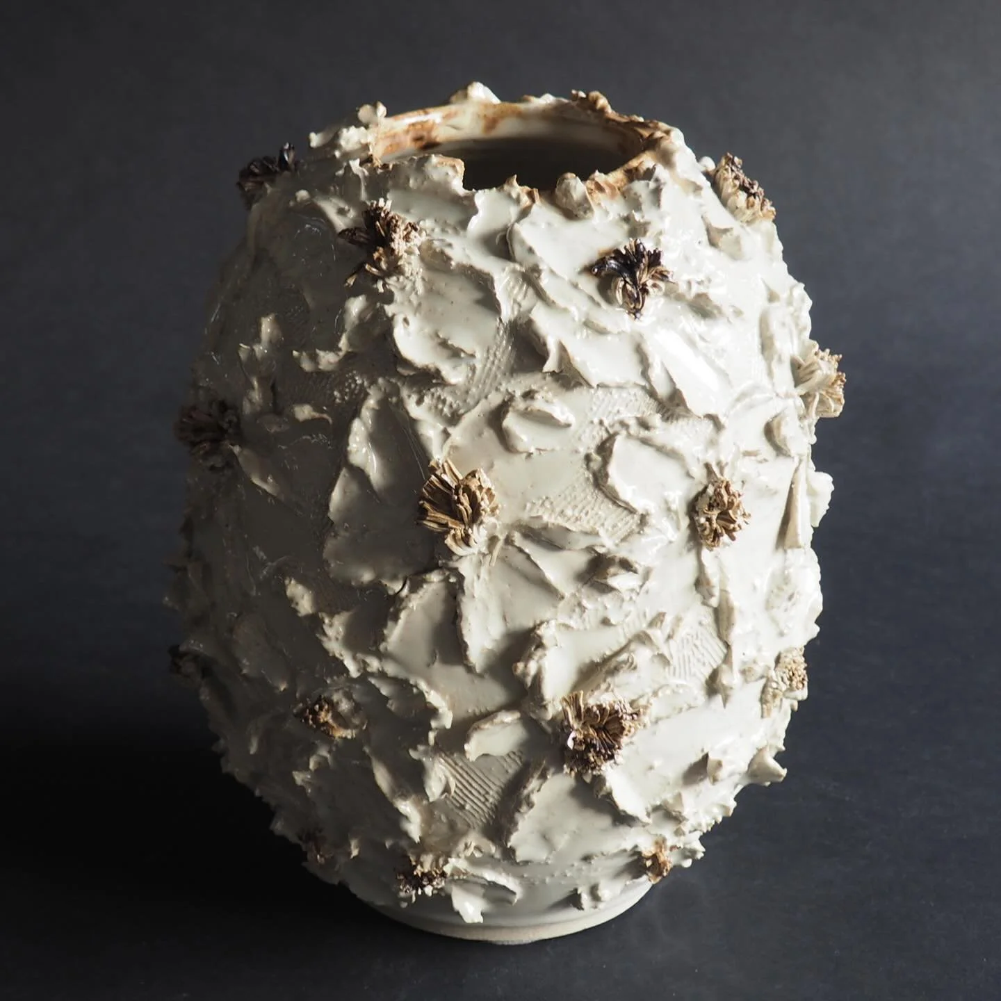 Impasto in clay 🤍
Tried something new and I like it. Inspired by those thick impasto paintings I love, to be explored further and in colour. 
First vase now on my website.

#contemporaryceramics #ceramics #vase #interior #annascholz