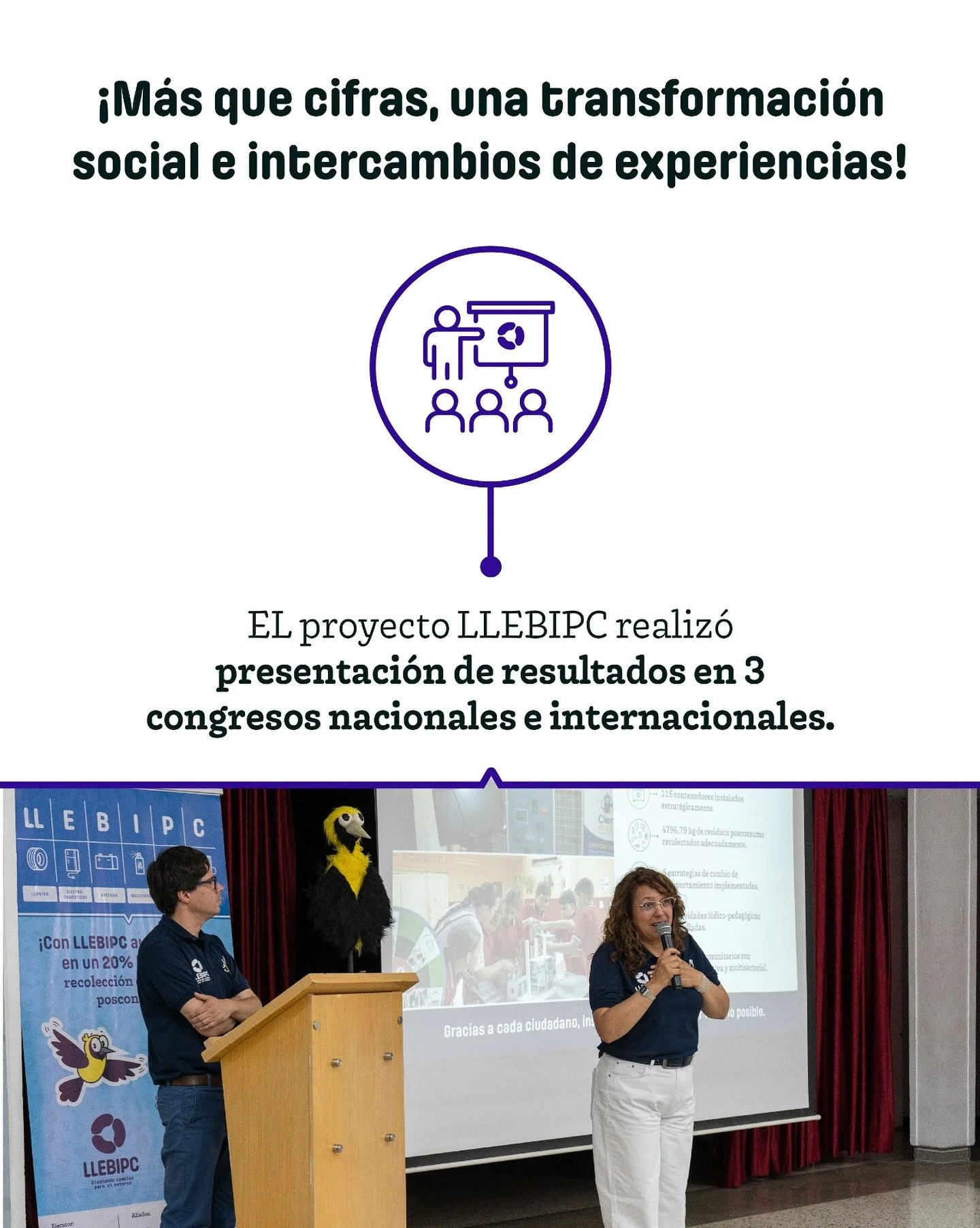 🌍✨ &iexcl;M&aacute;s que cifras, una transformaci&oacute;n social e intercambios de experiencias!

El proyecto LLEBIPC present&oacute; sus resultados en 3 congresos nacionales e internacionales, generando conocimiento, compartiendo aprendizajes y fo