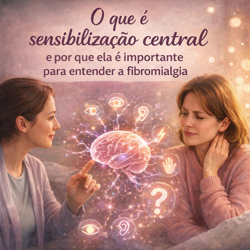 O que é sensibilização central e por que ela é fundamental para entender a fibromialgia?