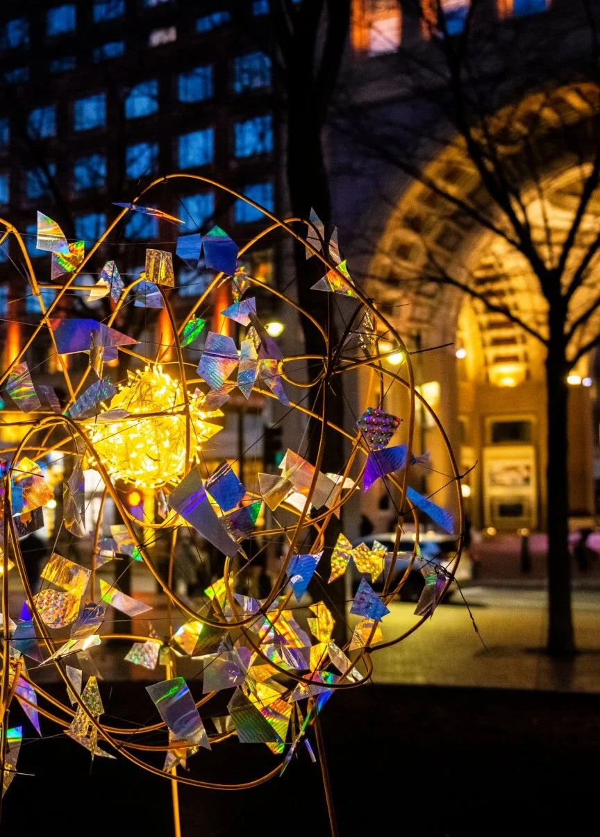 Rose Kennedy greenway at night