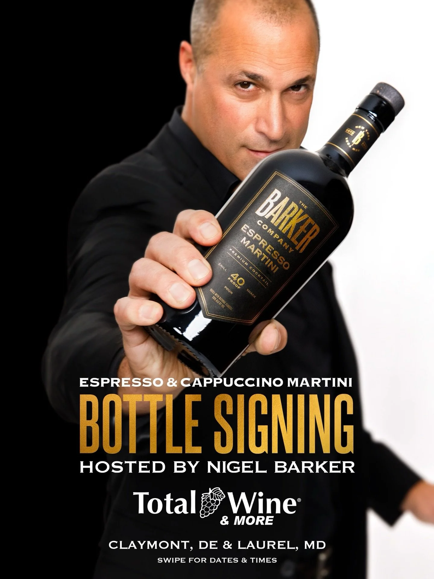 NIGEL BARKER will be back at Total Wine &amp; More in Maryland and Delaware this coming weekend 02/28 &amp; 03/01 swipe left for details. He&rsquo;ll be hosting a Barkers tasting and signing bottles so swing on by for Total&rsquo;s Sip and Explore ev