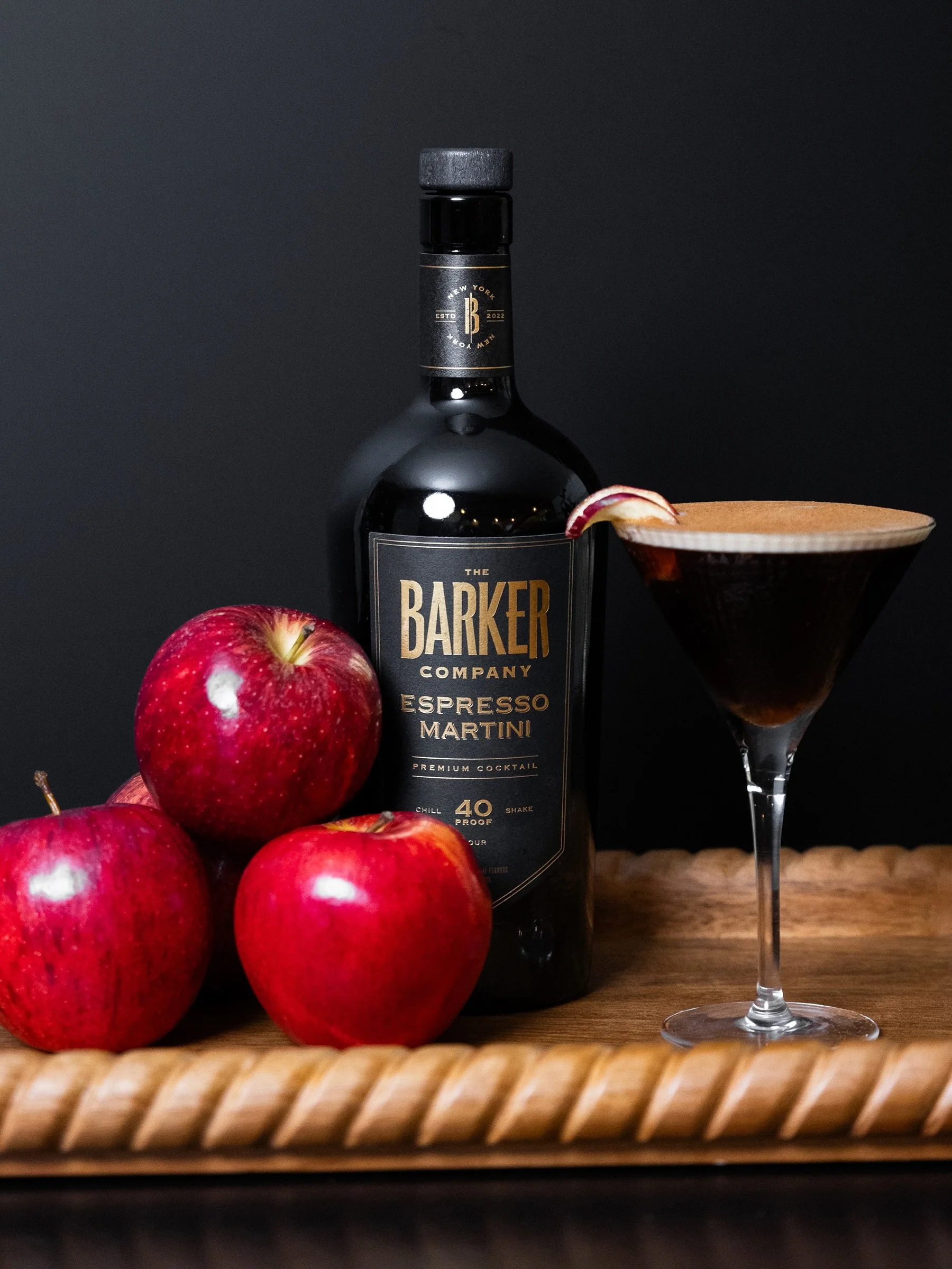 Apple Crisp Espresso Martini 🍎🍸☕️

&bull; 3 oz Barker Company Espresso Martini
&bull; &frac12; oz Apple Brandy&nbsp;
&bull; &frac14; oz Cinnamon Apple Syrup

*Shake Over Ice*

Garnish:
&bull; Dust with Cinnamon
&bull; Dried Apple Chip

Our Espresso